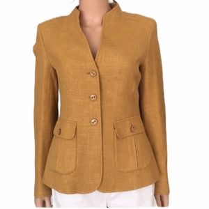 NWOT Vintage Ellen Tracy Women’s Woven Mandarin Collar V Neck Blazer Jacket